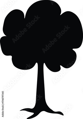Cartoon art vector tree silhouette