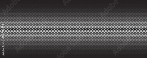 Black iron speaker grid texture. metal steel grid with polygon holes reflection on black background. abstract polygonal pattern background. aluminum wire mesh material texture