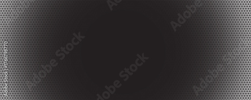 Black iron speaker grid texture. metal steel grid with polygon holes reflection on black background. abstract polygonal pattern background. aluminum wire mesh material texture