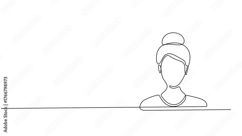 profile icon animation continuous one line drawing, 4K video animation with alpha channel. Full length one line animation. Account icon in thin line and Flat Design. User person icon continuous one