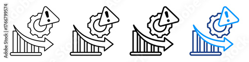 Risk Management Icon Different Style Outline Collection Set.