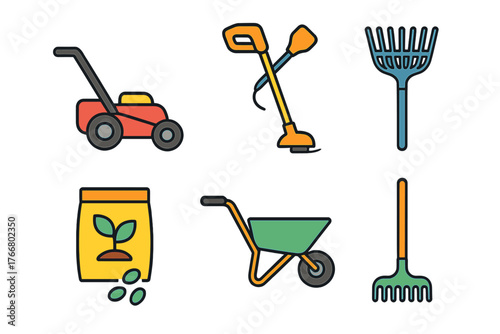 Essential tools and supplies for gardening and lawn care maintenance