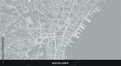 Minimalist map design of auckland city in grey tones