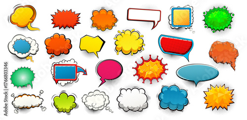 Colorful comic speech bubbles collection. Vector illustration