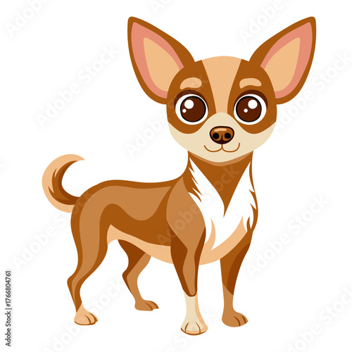 chihuahua purebred dog full body, vector illustration