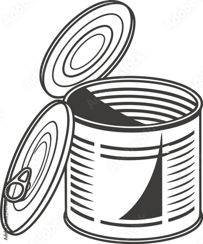 vector illustration of a tin can