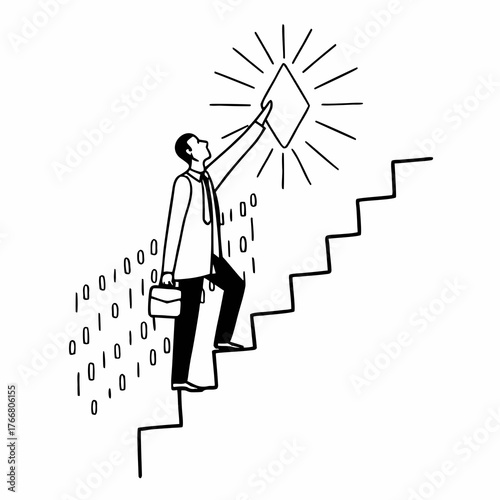 Business people with a businesswoman and businessman looking at a success graph concept of finance and growth in the office