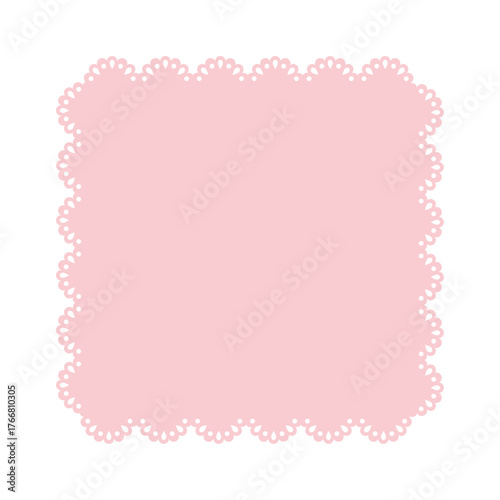 Simple pink lace frame, tag, label