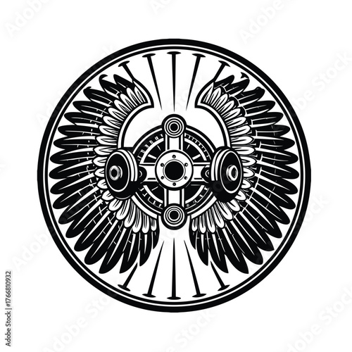 Native American Headdress Ornamental Vector Graphic for T-Shirt Design