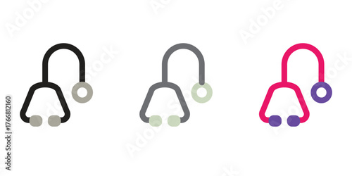 Doctor's Medical Stethoscope Tool Icon Set