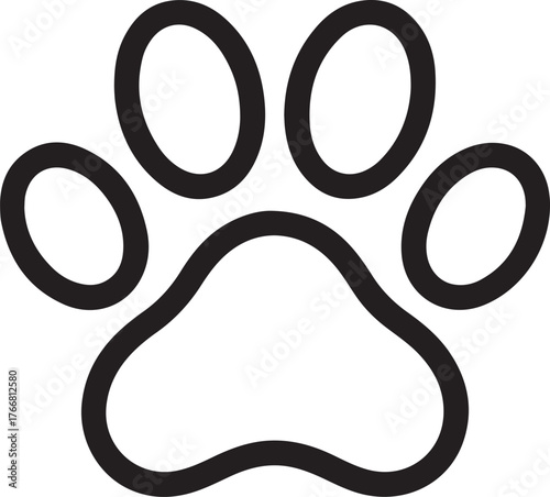 Simple paw print icon for pets and animal lovers