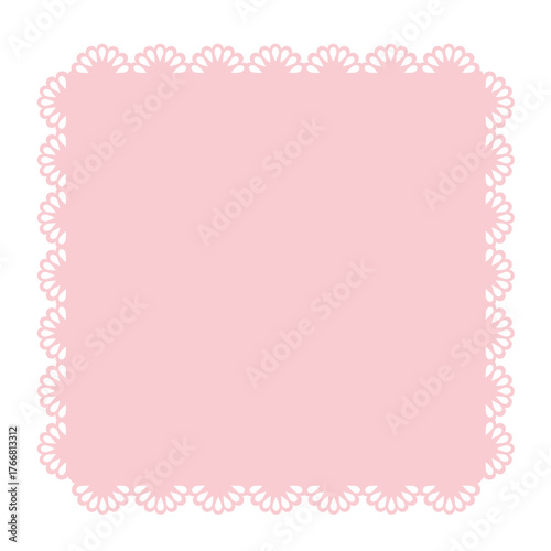 Simple pink lace frame, tag, label