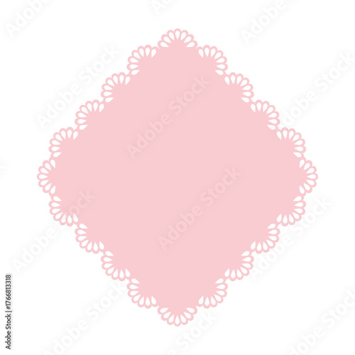 Simple pink lace frame, tag, label