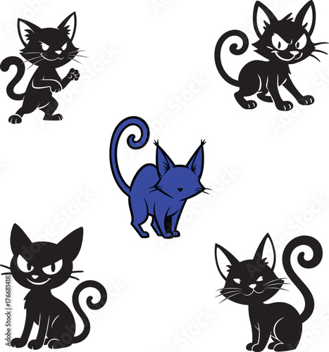 cat silhouette on white background