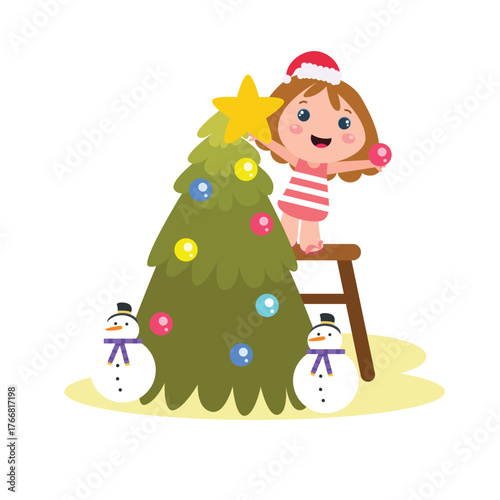 Little girls play. Children's activities.vector template design illustration