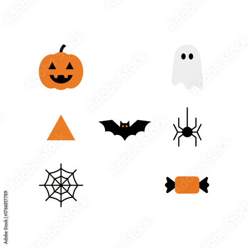 Halloween Themed Digital Art Set for Spooky Celebrations and Decorations