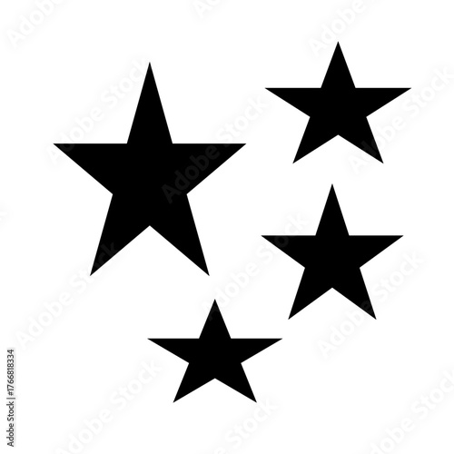 Star Silhouette of the falling of Comets, Meteorites, Asteroids, the sparks of fireworks. Vector design elements isolated on white background