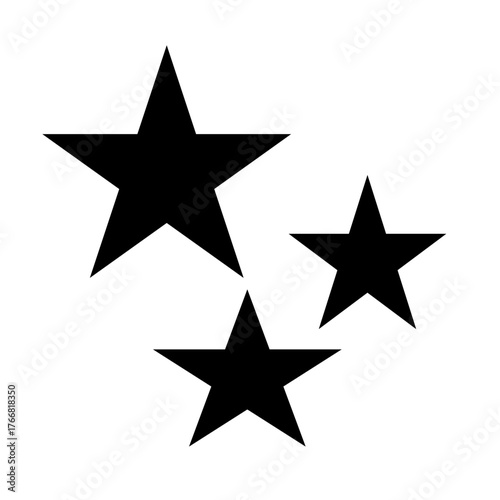 Star Silhouette of the falling of Comets, Meteorites, Asteroids, the sparks of fireworks. Vector design elements isolated on white background