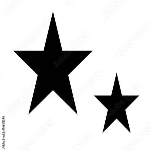 Star Silhouette of the falling of Comets, Meteorites, Asteroids, the sparks of fireworks. Vector design elements isolated on white background