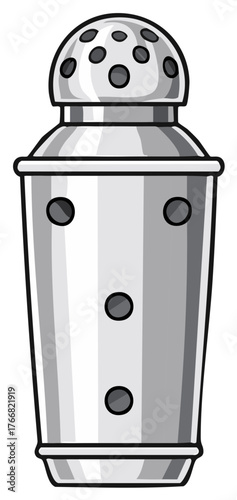 Metal Cocktail Shaker with Circular Pattern for Bartending, Shaking, Mixing and Serving Drinks