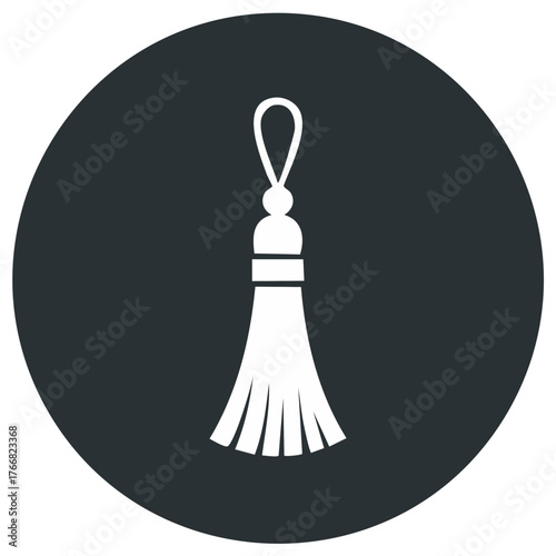 Elegant white tassel accessory icon for luxury decoration and stylish design elements