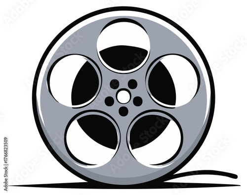 Illustration of a movie film reel representing the entertainment industry and video production with a modern design style