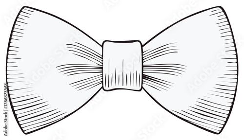 Engraved bow tie illustration perfect for vintage or formal designs and accessories advertisements or special events