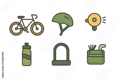 Essential bicycle accessories and safety equipment for outdoor sports and commuting
