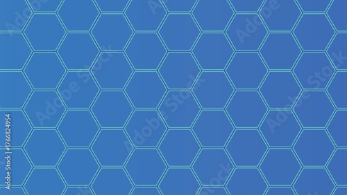 Modern blue hexagon vector pattern with a clean honeycomb structure and repeating geometric cells. Abstract minimal style for technology, science, corporate identity, websites, and presentations.