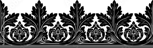 Elegant black baroque flourish design adds classic sophistication and ornate detail to any project, evoking timeless luxury and rich heritage.