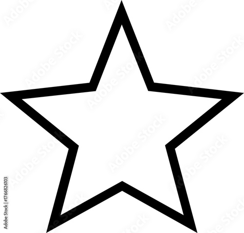 Bold, clean outline of a five-pointed star symbol, a universally recognized icon of excellence and achievement for modern designs.