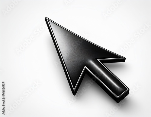black arrow click cursor mouse isolated on white background