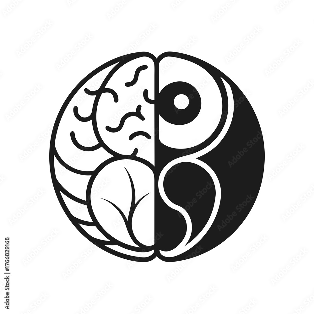 Obraz premium Brain and eye icon, knowledge concept design asset