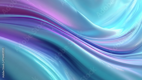 Light Aqua and Rich Purple Waves Abstract Background Gradient Smooth Texture