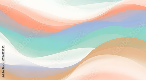 Soft gradient abstract swirls of pastel colors peaceful fluid light dreamy background art
