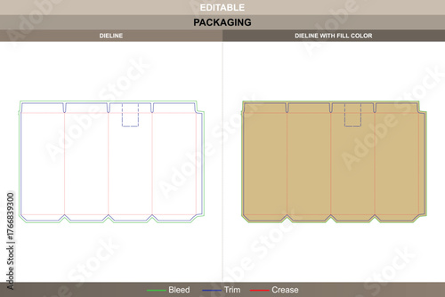 Bottle label dieline designed with a tidy vector path clean printing layout and accurate die line direction that keeps labeling smooth on curved product surfaces