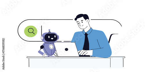 Man and Robot Collaborate on Search Using Laptop and Magnifying Glass