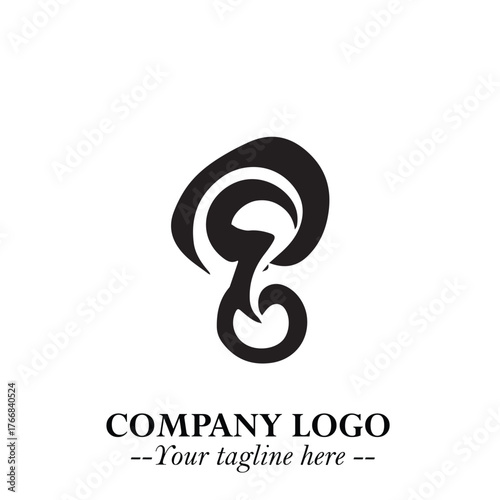 Elegant Ear Logo Symbol in Black on White Background with Minimalist and Modern Design