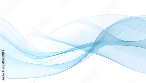 Abstract blue wave design with flowing lines on transparent background