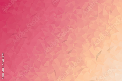 Warm pink and peach polygon gradient background with soft geometric texture. Vibrant abstract low poly design for web, print, or presentation. Modern colorful polygon wallpaper art.
