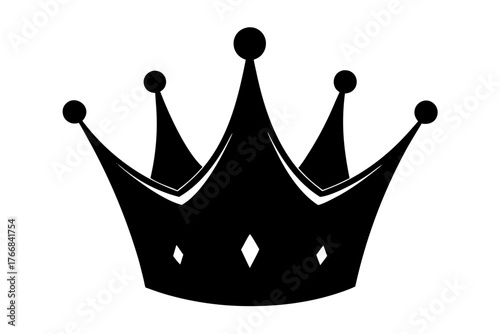 Crown silhouette vector, Royal crown symbol 

