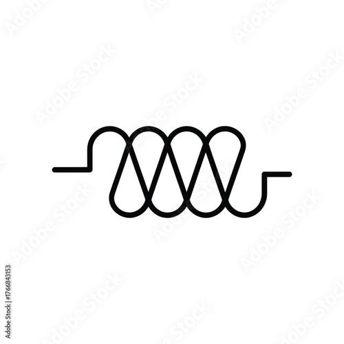 Simple black and white line drawing of an electrical inductor symbol on a white background