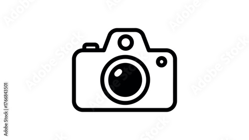 Black outline icon of a vintage camera photo photography