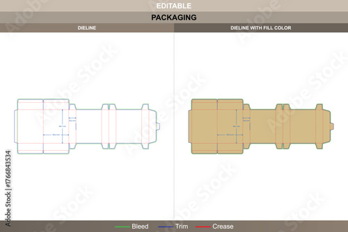 Double layer tuck end dieline organized through balanced vector planning clear printing results and accurate die line support that reinforces packaging walls