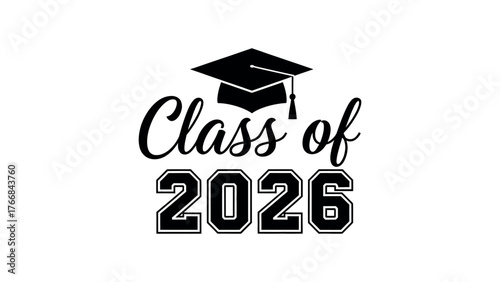 Class of 2026 graduation cap and text