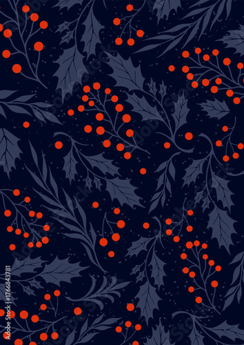 Colorful floral Christmas design