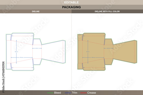 Double sided flip top dieline built through vector clarity with smooth printing support and reinforced packaging panels shaped by consistent die line placement
