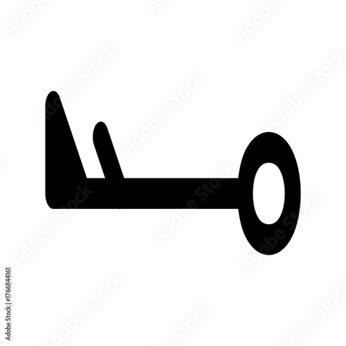 Illustration of a horizontal black wind barb symbol indicating wind speed and direction on a white background
