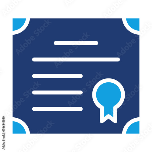 Certificate Blue Color Icon