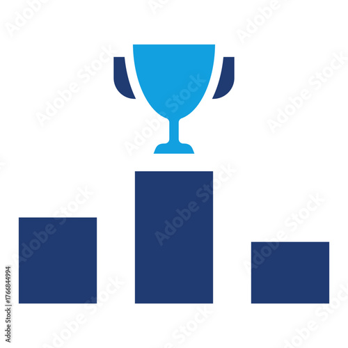 Podium Blue Color Icon